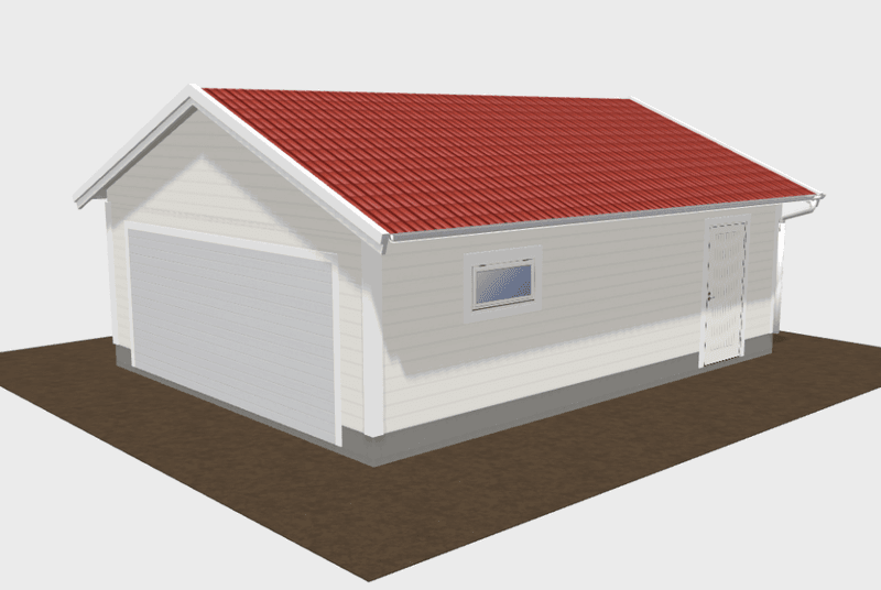 Dobbelgarasje 6,2 × 7,8 m – 22° saltak, ferdige elementer