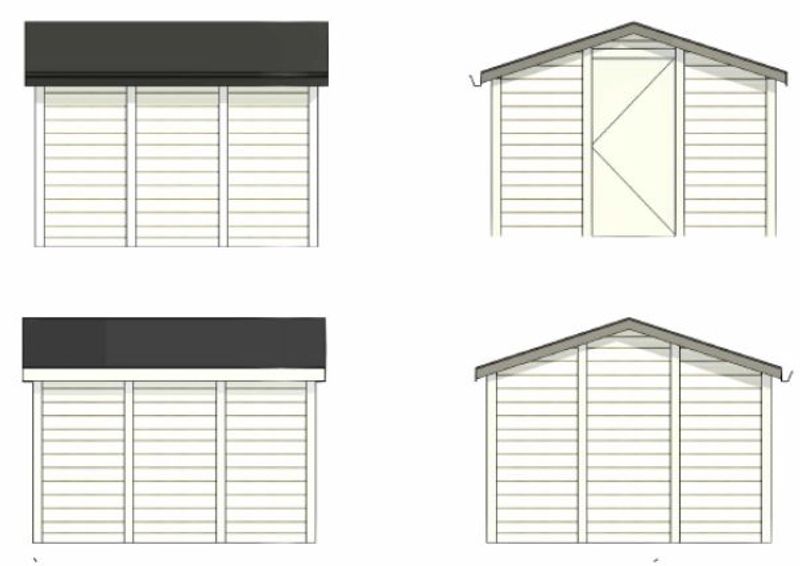 Bod 3x3m med saltak, byggesett