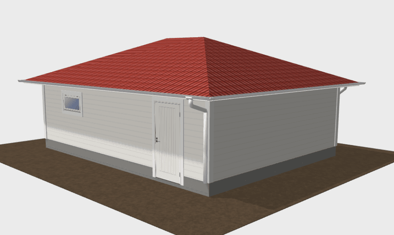 Dobbelgarasje 6,2 × 7,8 m – valmtak(22°, 30° eller 36°), ferdige elementer