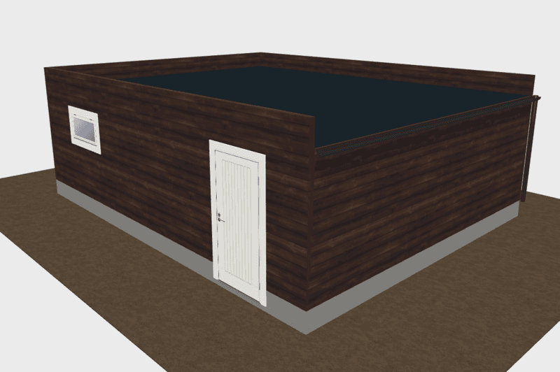 Dobbelgarasje 6,2 x 7,8 m – Funkis med flatt tak, ferdige elementer