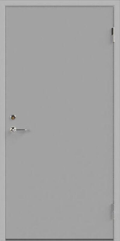 Brannsikker ståldør – EI2 20 / EW60 | RAL 7045 (pulverlakkert)
