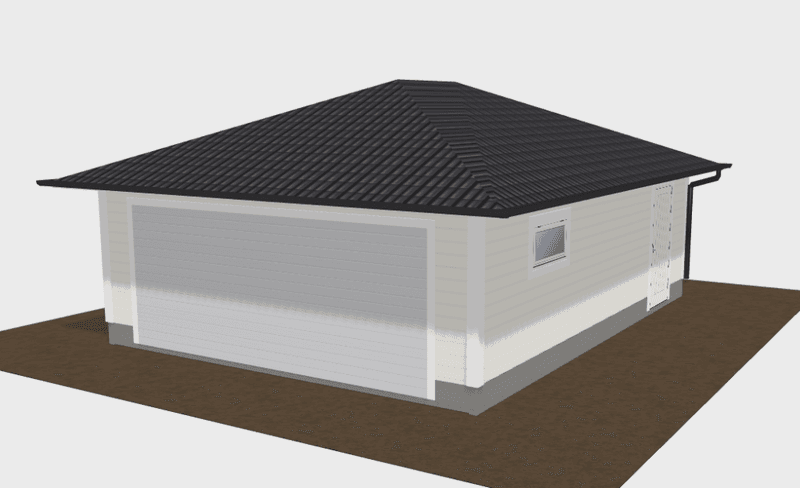 Dobbelgarasje 6,2 × 7,8 m – valmtak(22°, 30° eller 36°), ferdige elementer